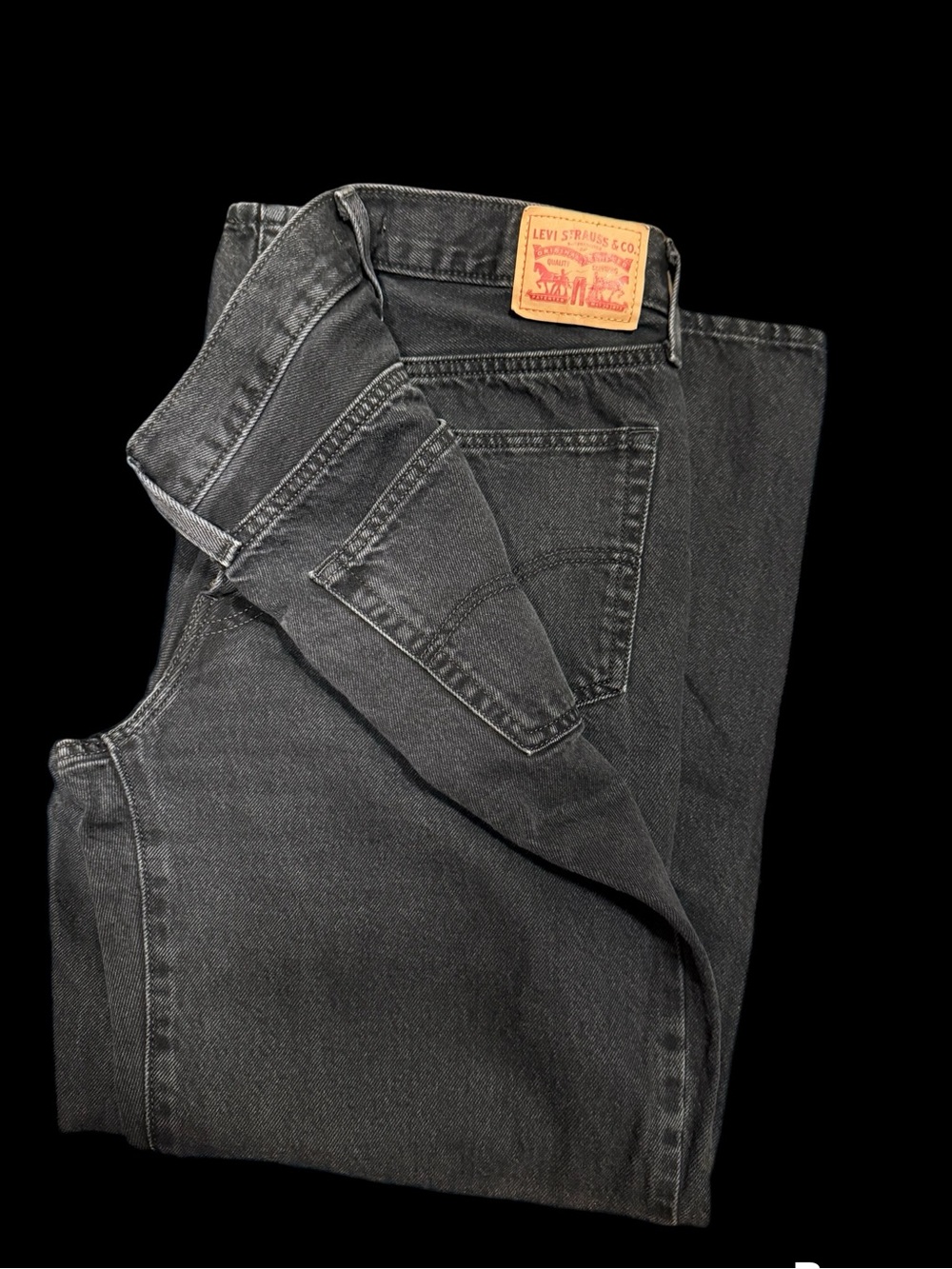 Levi's Men's Washed Black Straight Jeans